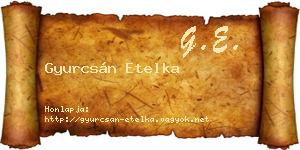 Gyurcsán Etelka névjegykártya